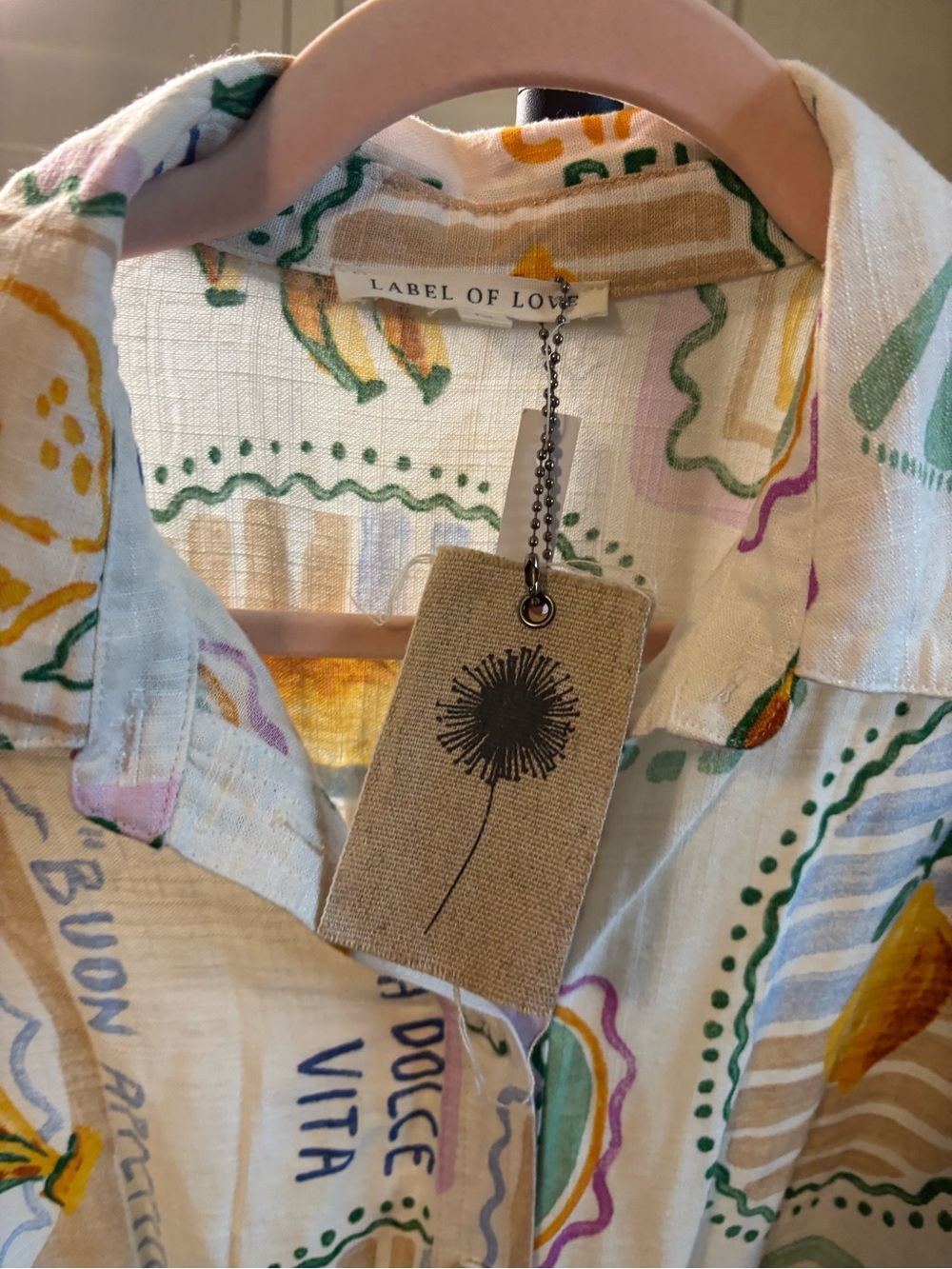 La Vie En Rose Cream with Lemon & Mint Graphic Print Romper - Picture 8 of 11